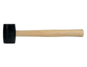 Immagine di Mazzuole in gomma bianca e nera, manico in legno