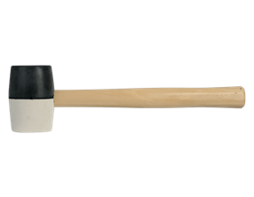 Immagine di Mazzuole in gomma bianca e nera, manico in legno